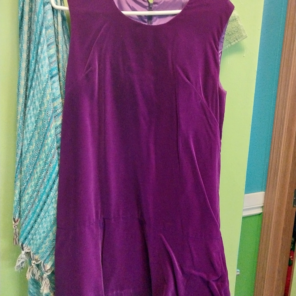 Amazing violet purple hand made vintage 60s 70s dress